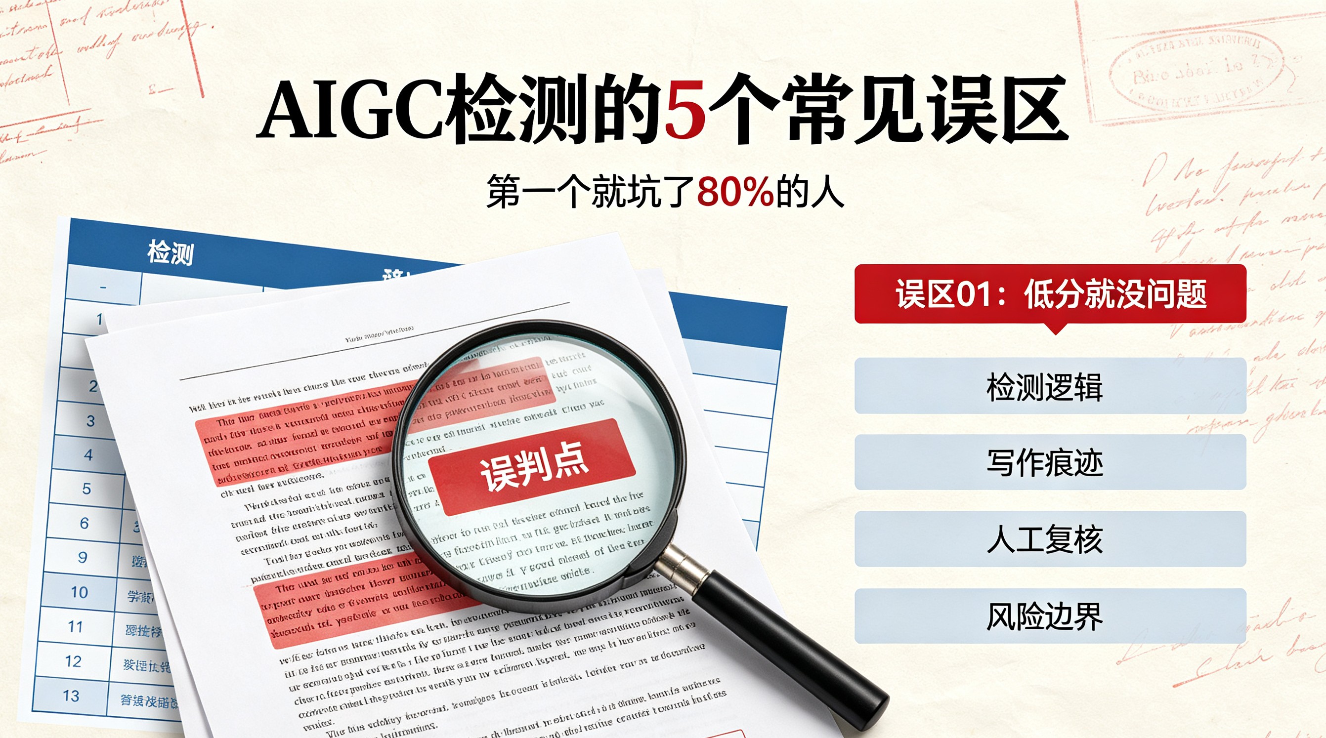 AIGC检测的5个常见误区,第一个就坑了80%的人