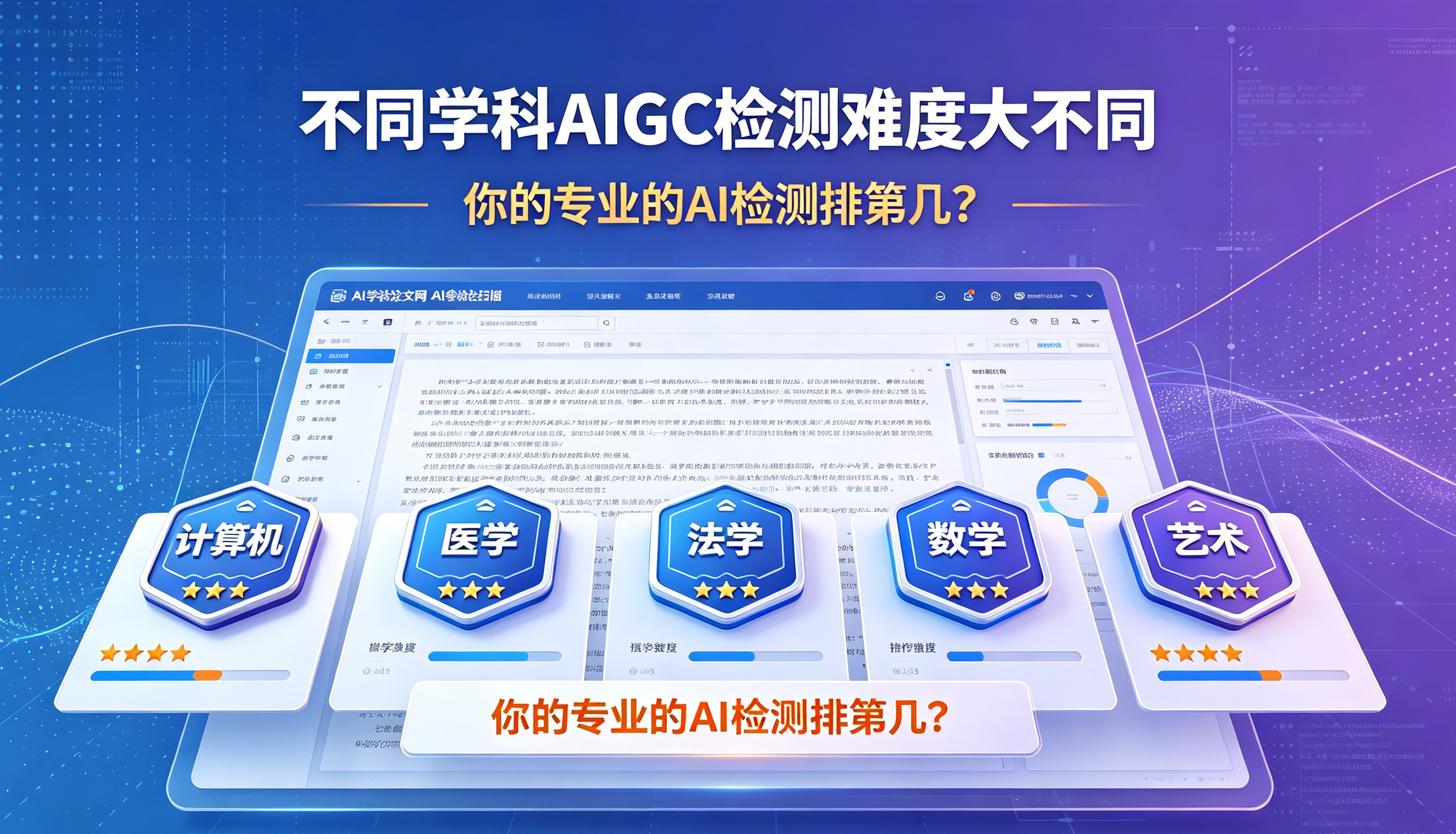 不同学科AIGC检测难度大不同:你的专业的AI检测排第几?