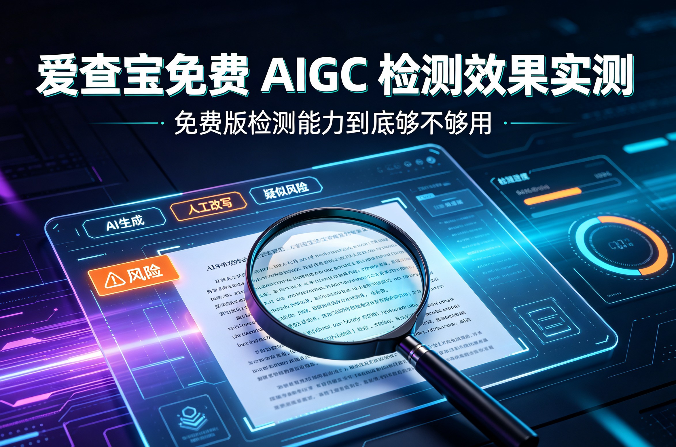爱查宝免费 AIGC 检测效果实测与能力解析