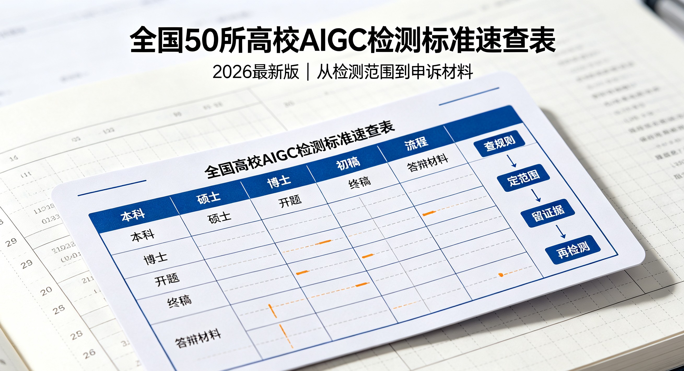 全国50所高校AIGC检测标准速查表（2026最新版）